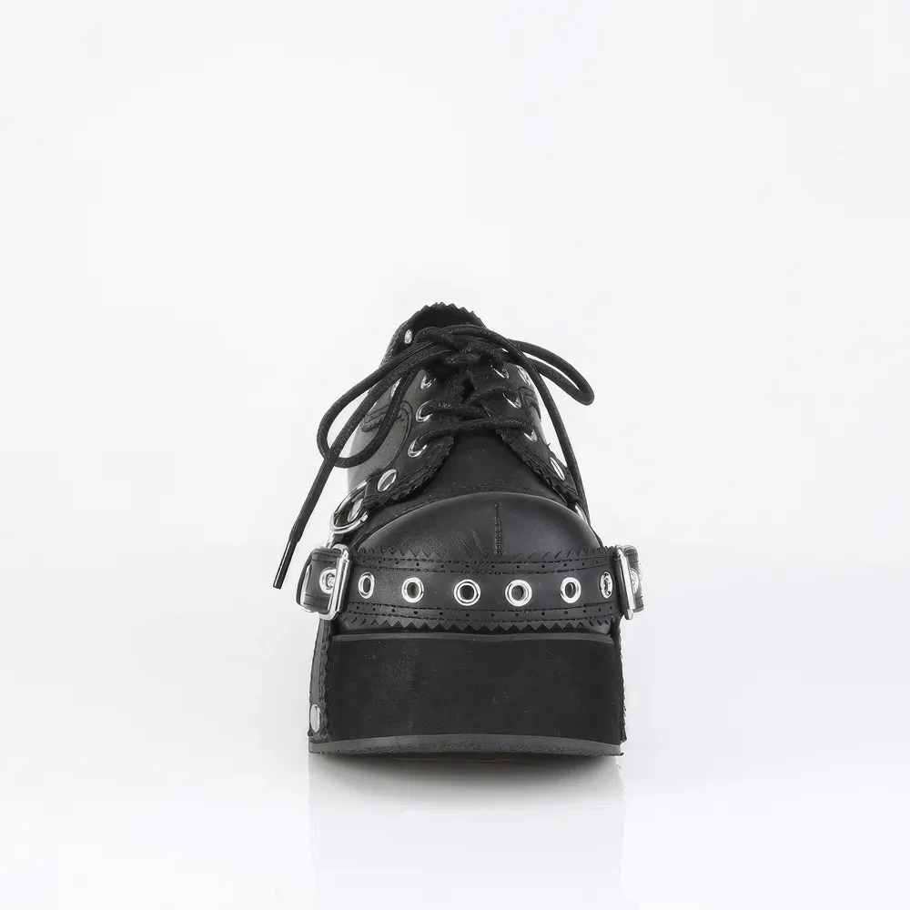 DEMONIA Lace-Up Platform Platform Shoes with Buckle Straps
