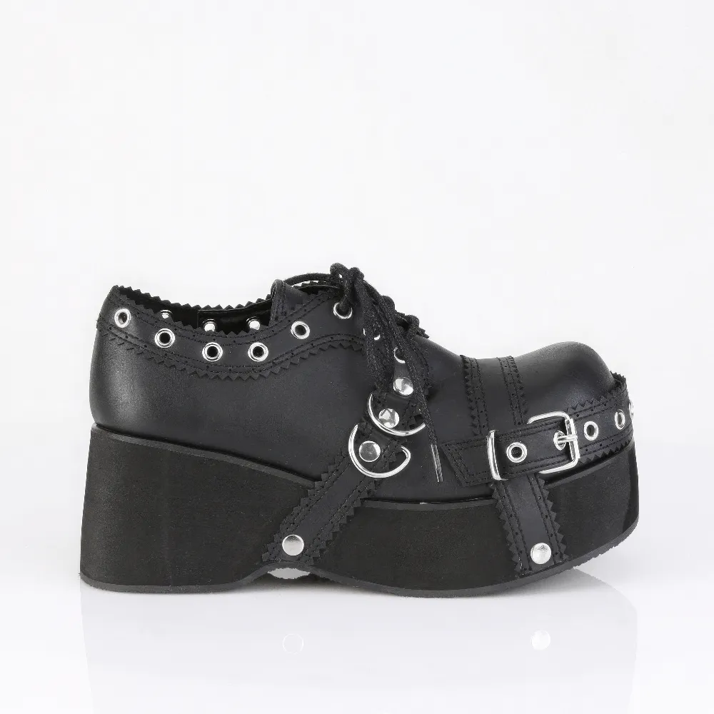 DEMONIA Lace-Up Platform Platform Shoes with Buckle Straps
