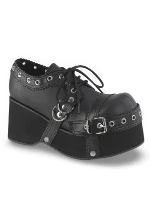 DEMONIA Lace-Up Platform Platform Shoes with Buckle Straps