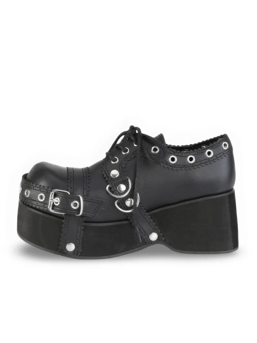 DEMONIA Lace-Up Platform Platform Shoes with Buckle Straps