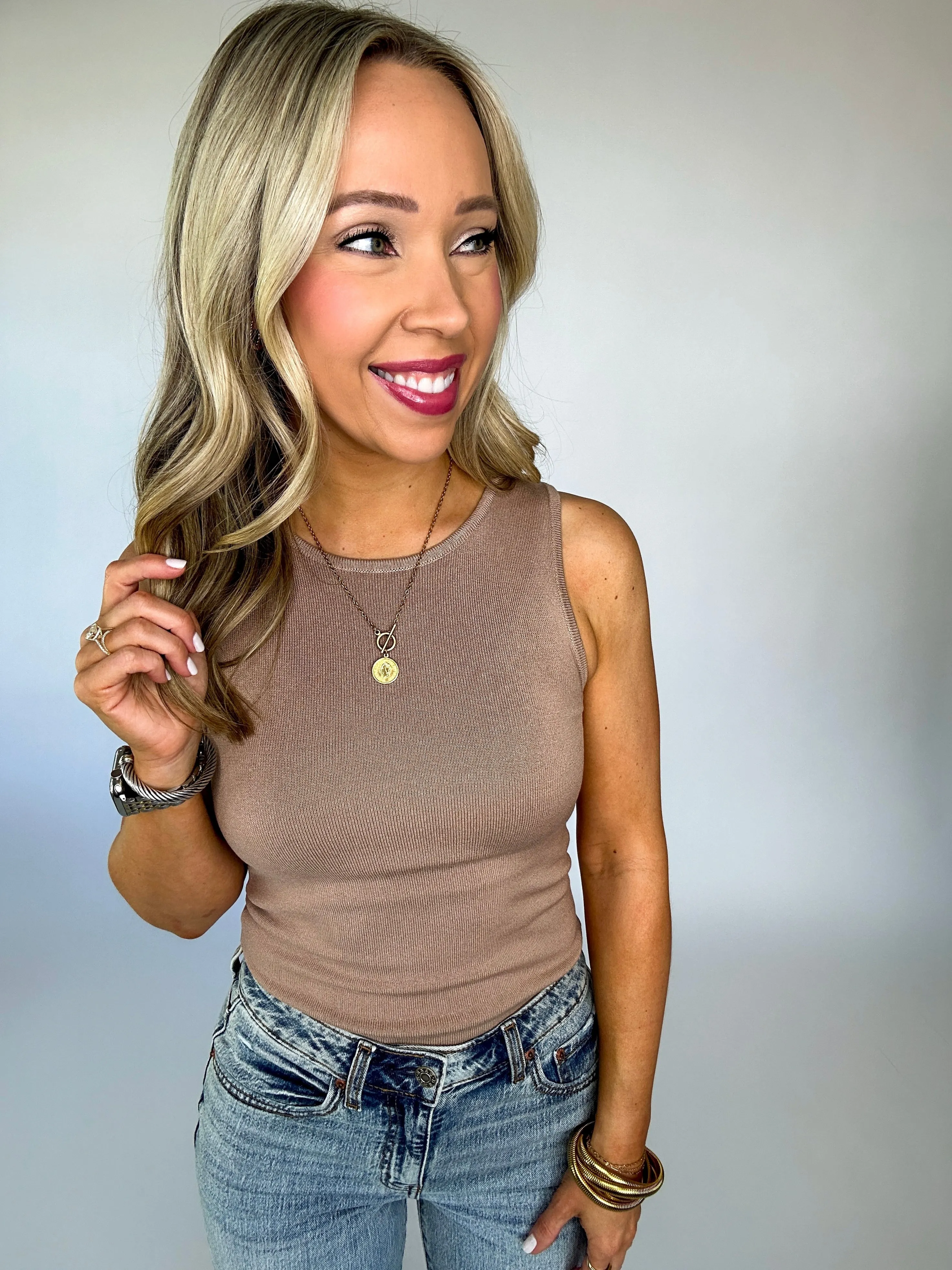 Essential Ease Sleeveless Top - Mocha