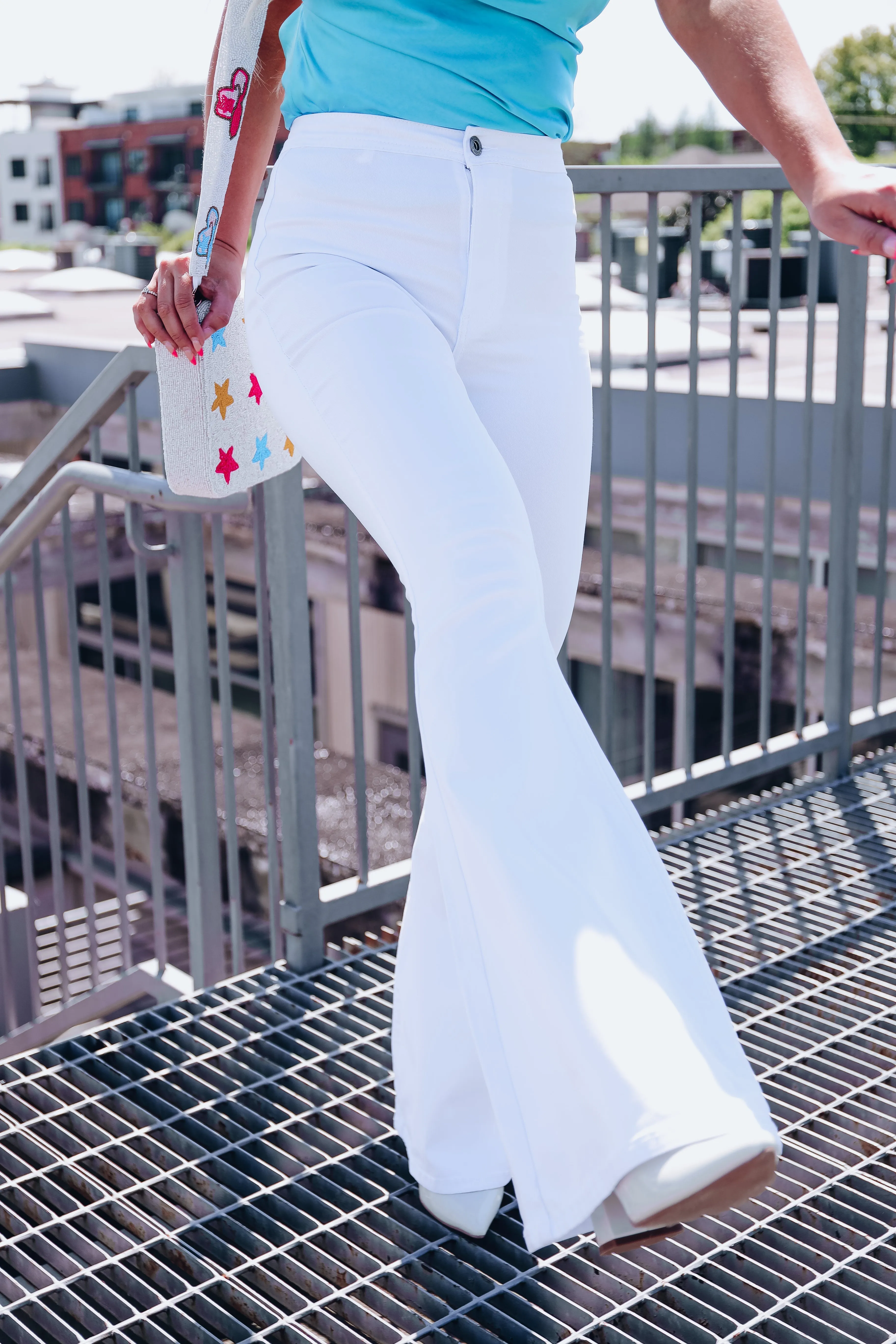 Flamingo Flare Jeans - White
