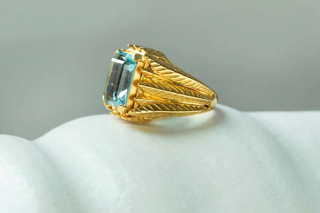 French Aquamarine Cocktail Ring