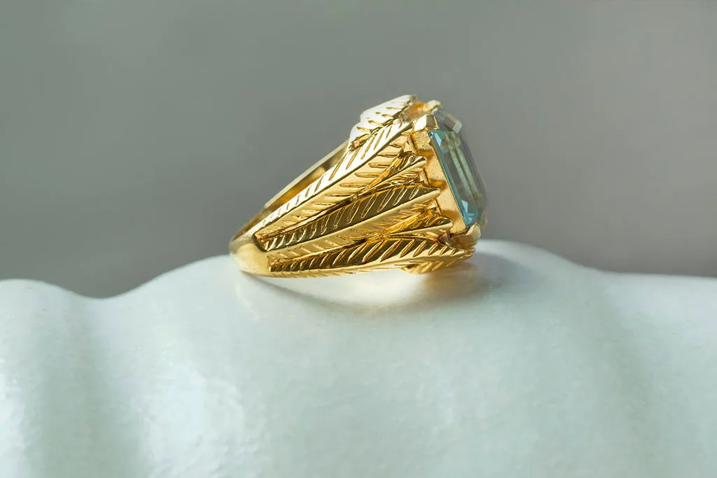 French Aquamarine Cocktail Ring