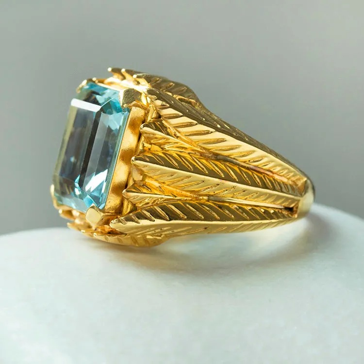French Aquamarine Cocktail Ring