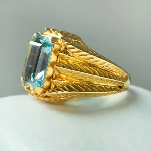 French Aquamarine Cocktail Ring
