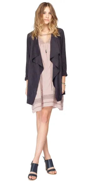 Gentle Fawn Preston Suede Waterfall Jacket | Black