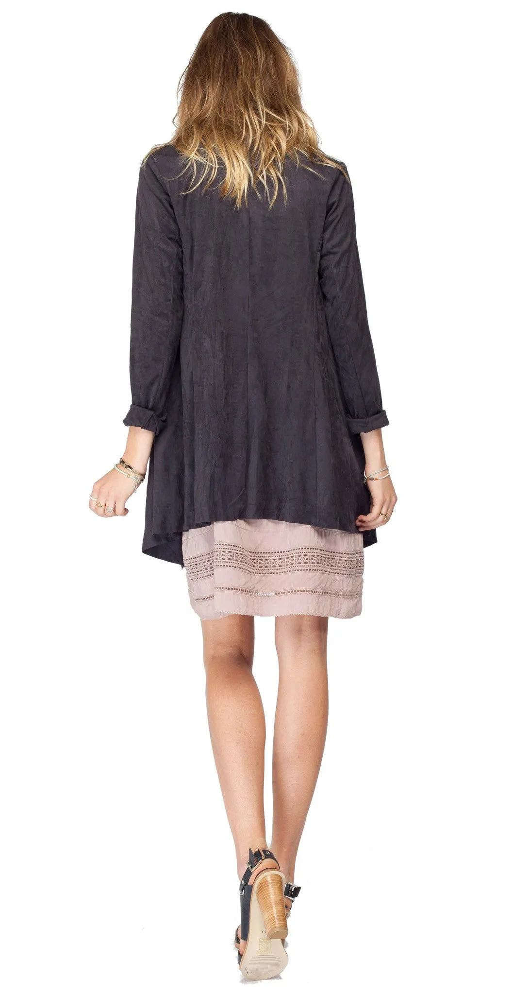 Gentle Fawn Preston Suede Waterfall Jacket | Black