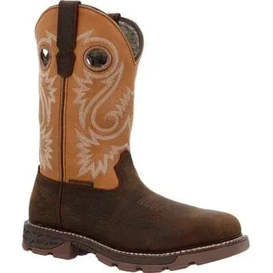 Georgia Men's Carbo Tec FLX 11" Alloy Toe Waterproof Western Work Boot- Brown- GB00672