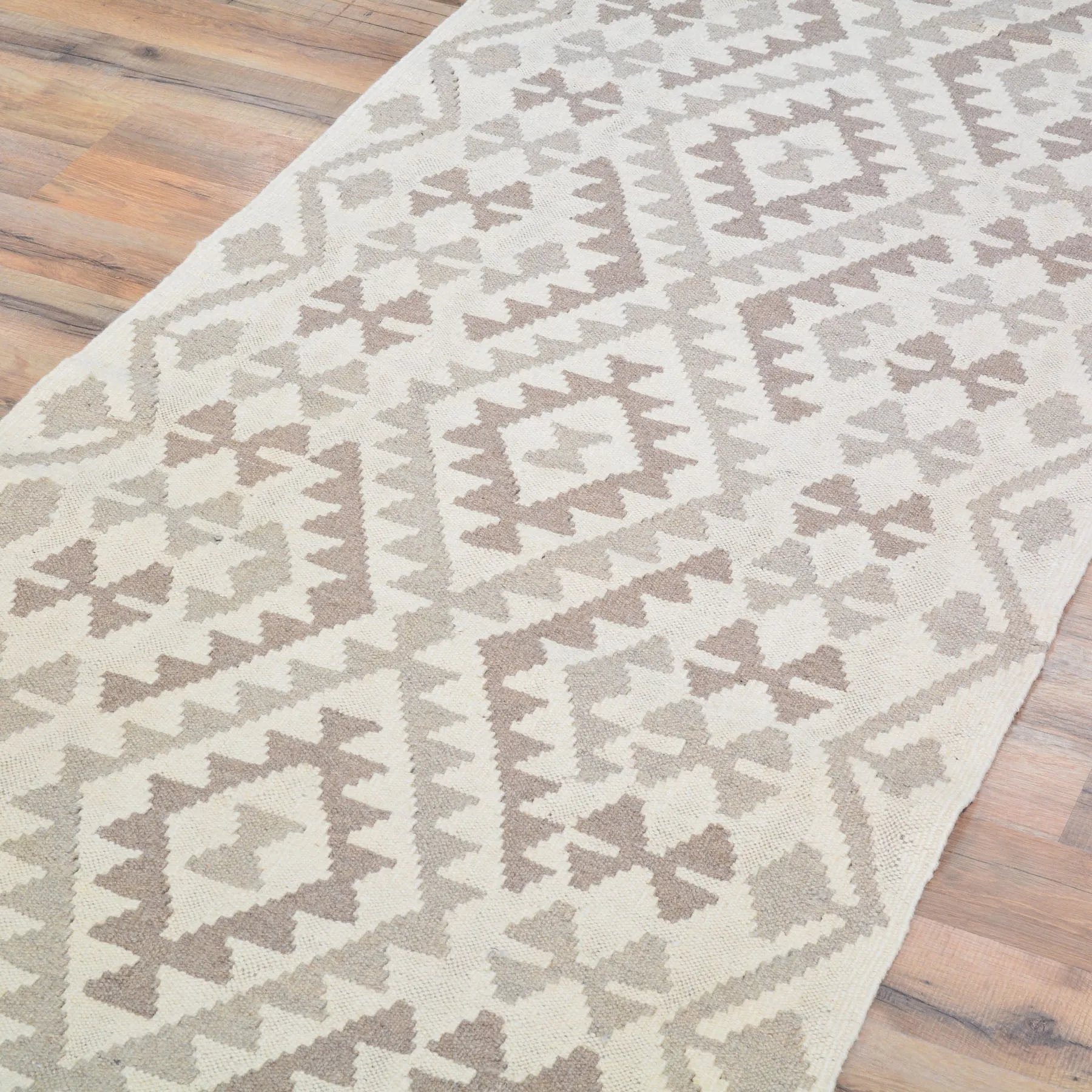 Hand-Woven Flatweave Geometric Design Kilim Handmade Wool (Size 2.7 X 9.9) Cwral-9570