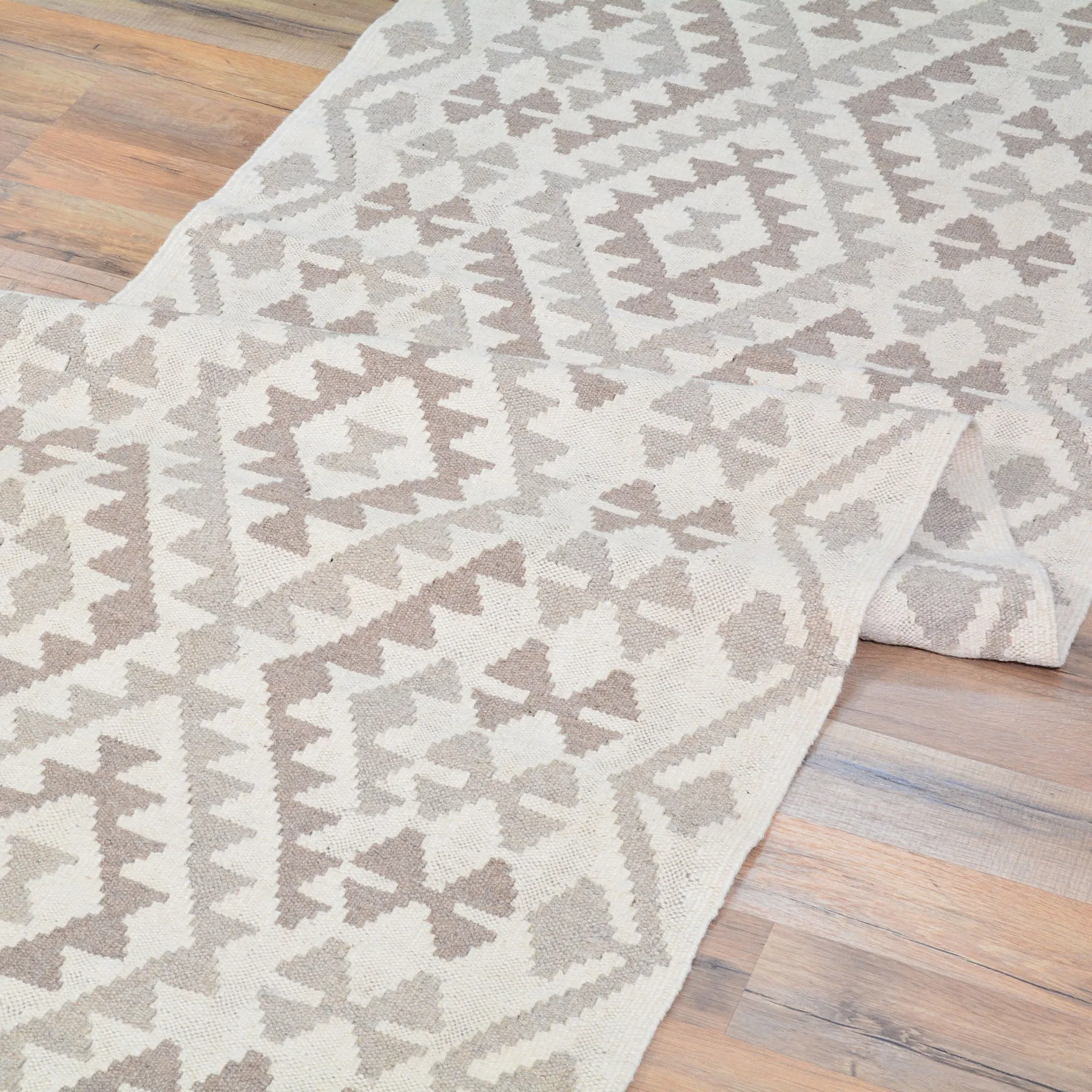 Hand-Woven Flatweave Geometric Design Kilim Handmade Wool (Size 2.7 X 9.9) Cwral-9570