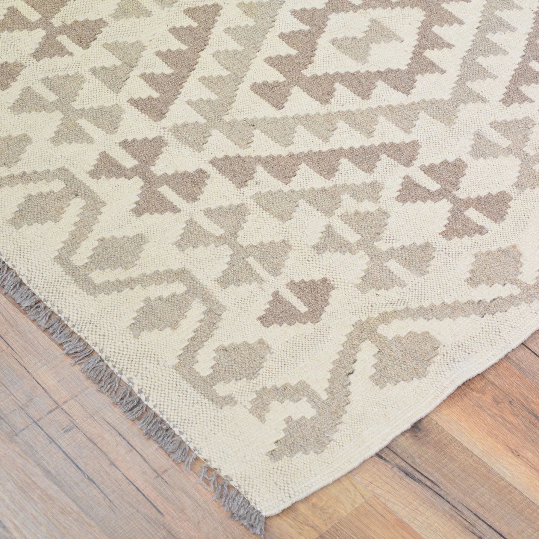Hand-Woven Flatweave Geometric Design Kilim Handmade Wool (Size 2.7 X 9.9) Cwral-9570