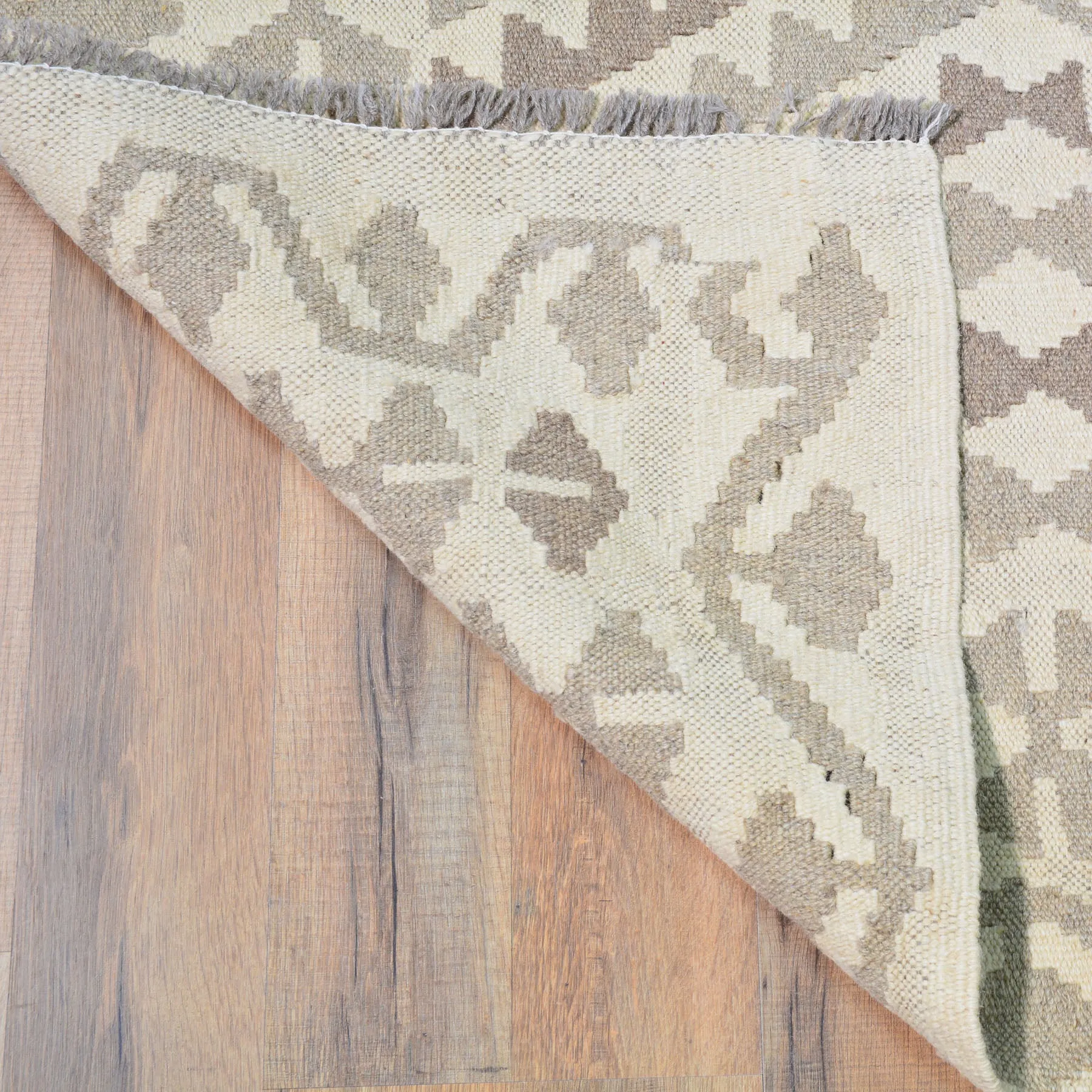 Hand-Woven Flatweave Geometric Design Kilim Handmade Wool (Size 2.7 X 9.9) Cwral-9570