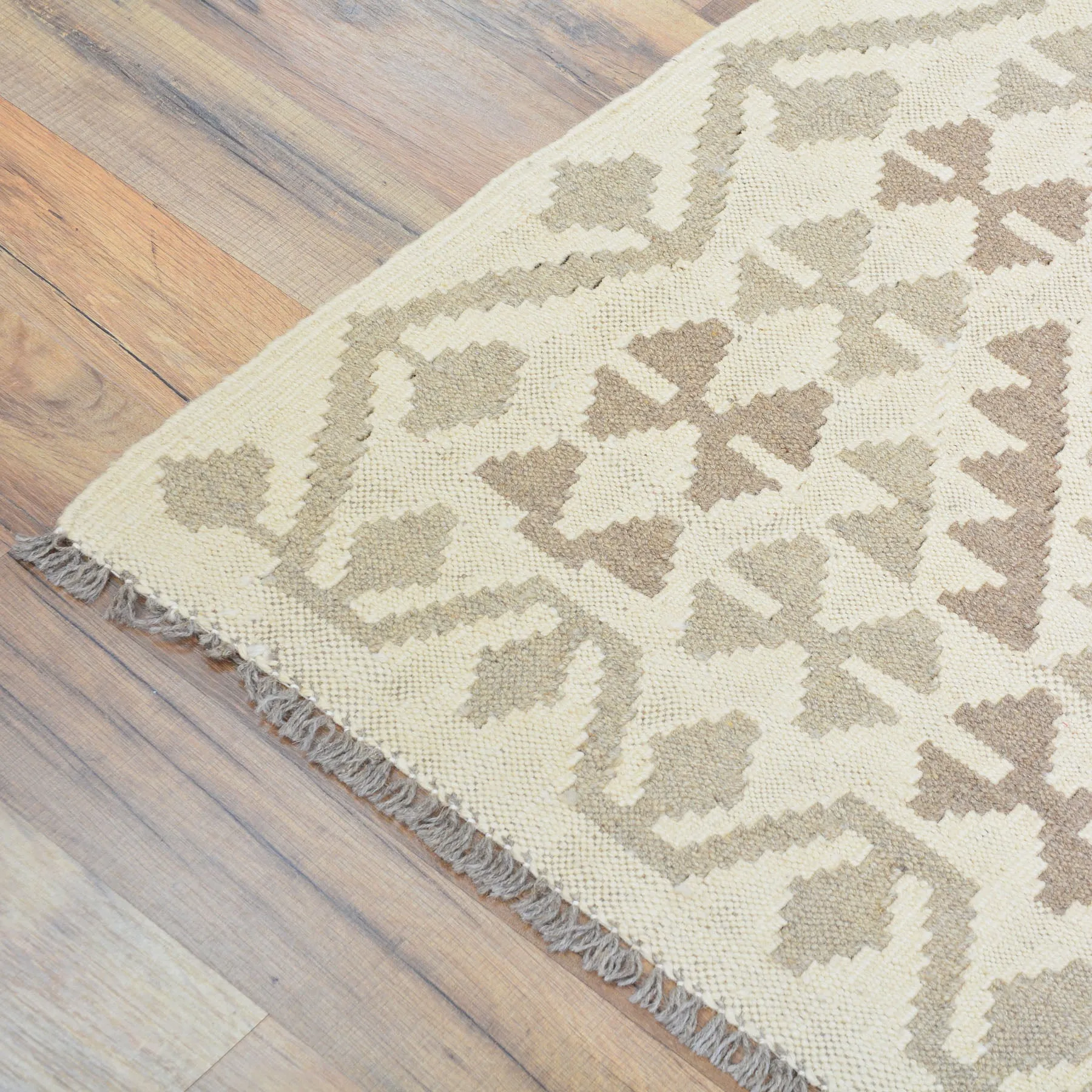 Hand-Woven Flatweave Geometric Design Kilim Handmade Wool (Size 2.7 X 9.9) Cwral-9570