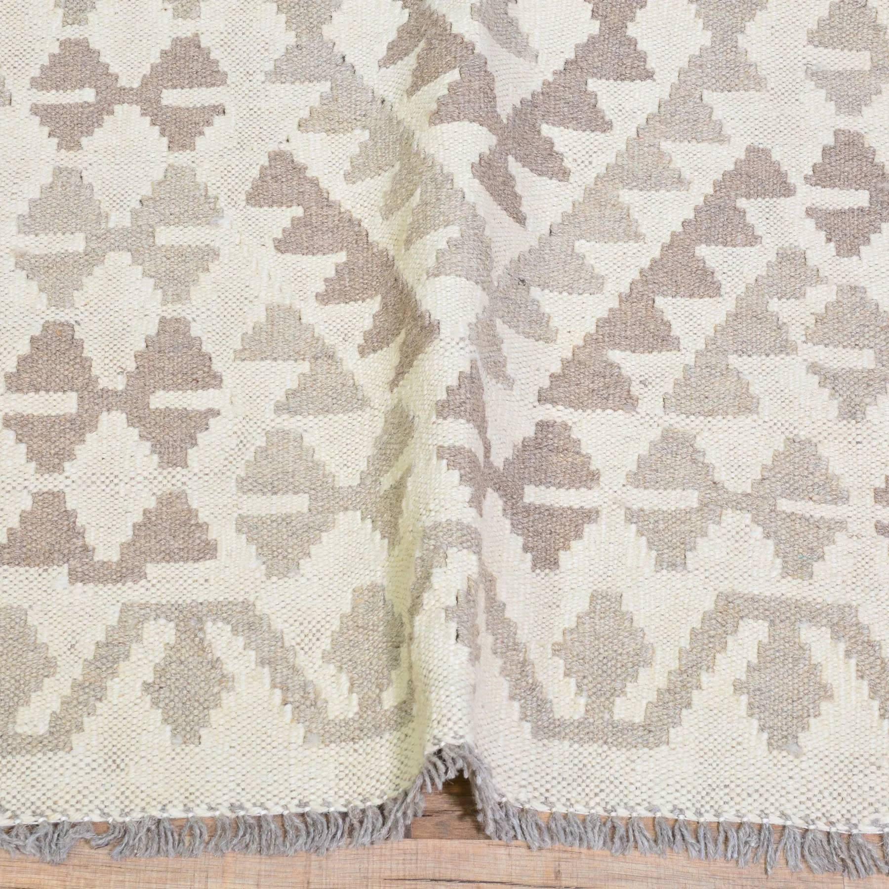 Hand-Woven Flatweave Geometric Design Kilim Handmade Wool (Size 2.7 X 9.9) Cwral-9570