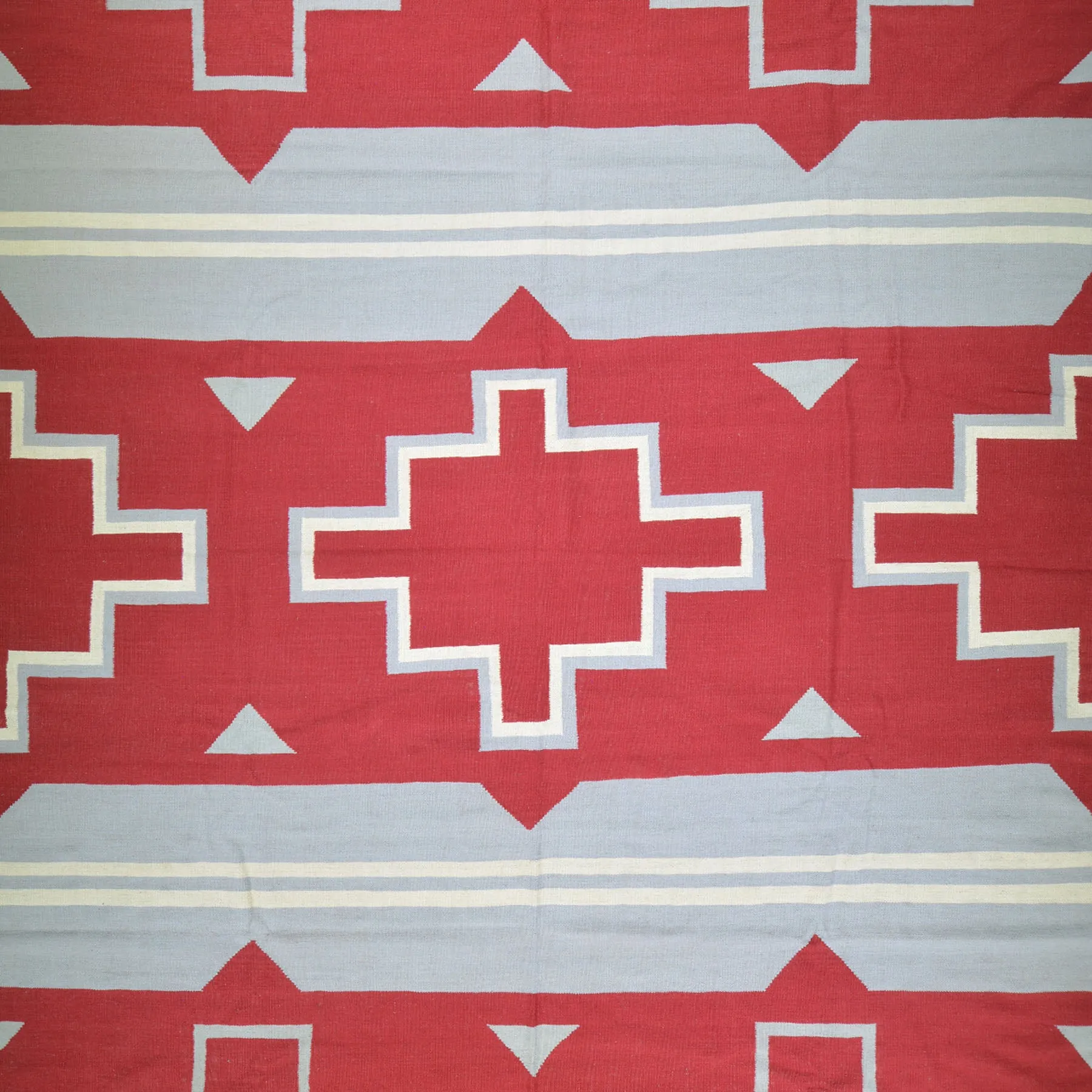 Hand-Woven Reversible Southwestern Design Handmade Wool Kilim (Size 10.0 X 13.8) Cwral-10302