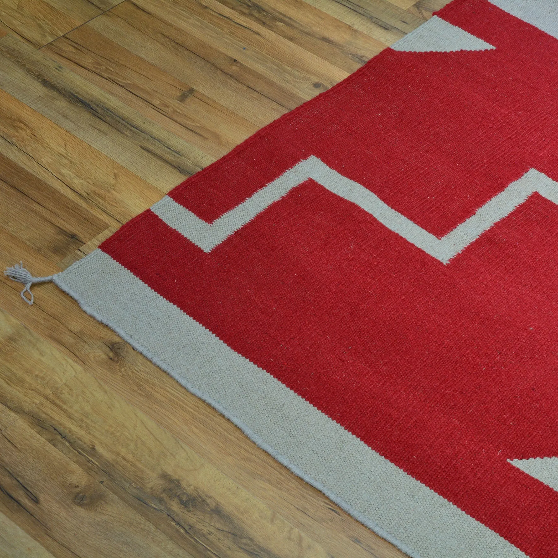 Hand-Woven Reversible Southwestern Design Handmade Wool Kilim (Size 10.0 X 13.8) Cwral-10302