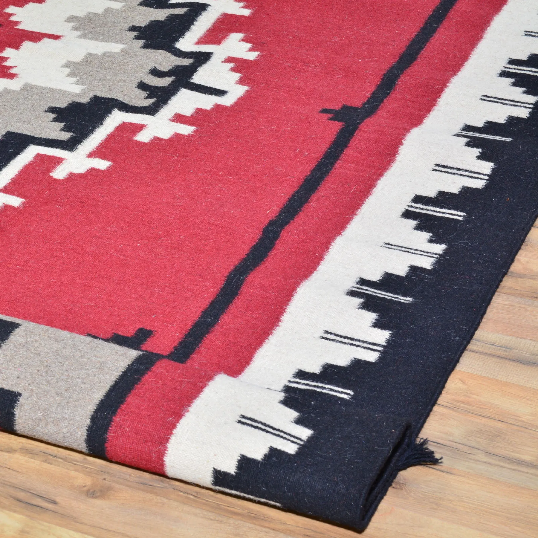 Hand-Woven Southwestern Design Handmade Wool Rug (Size 9.0 X 12.0) Cwral-7140