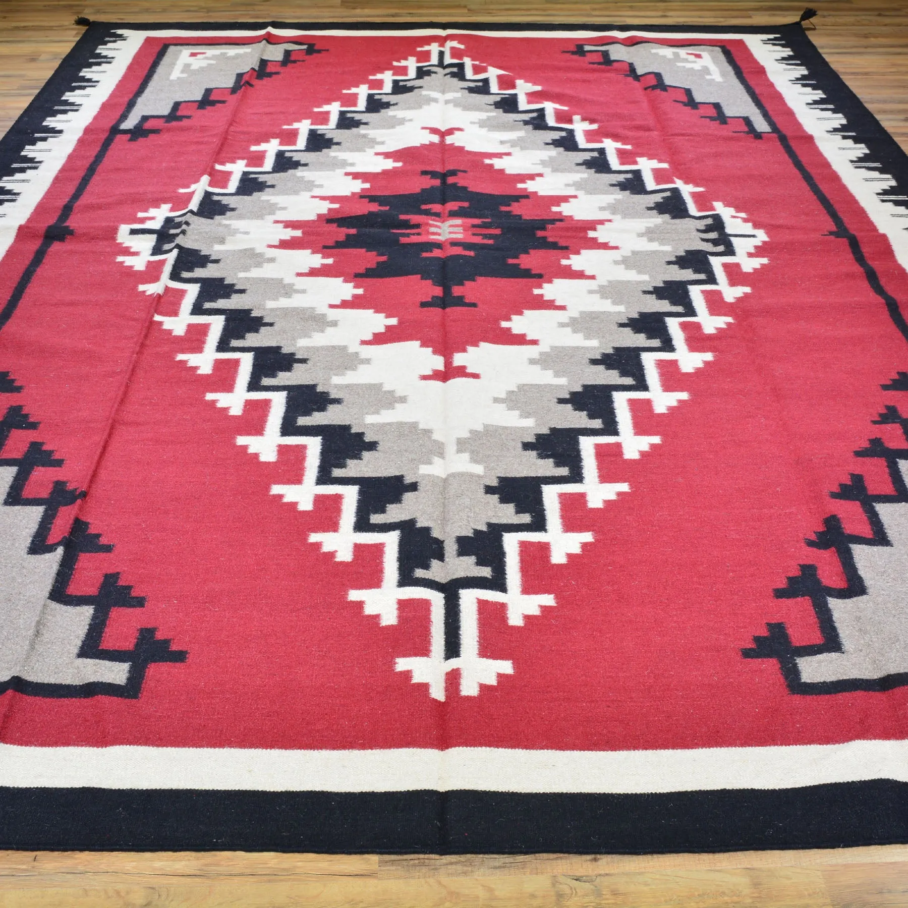 Hand-Woven Southwestern Design Handmade Wool Rug (Size 9.0 X 12.0) Cwral-7140
