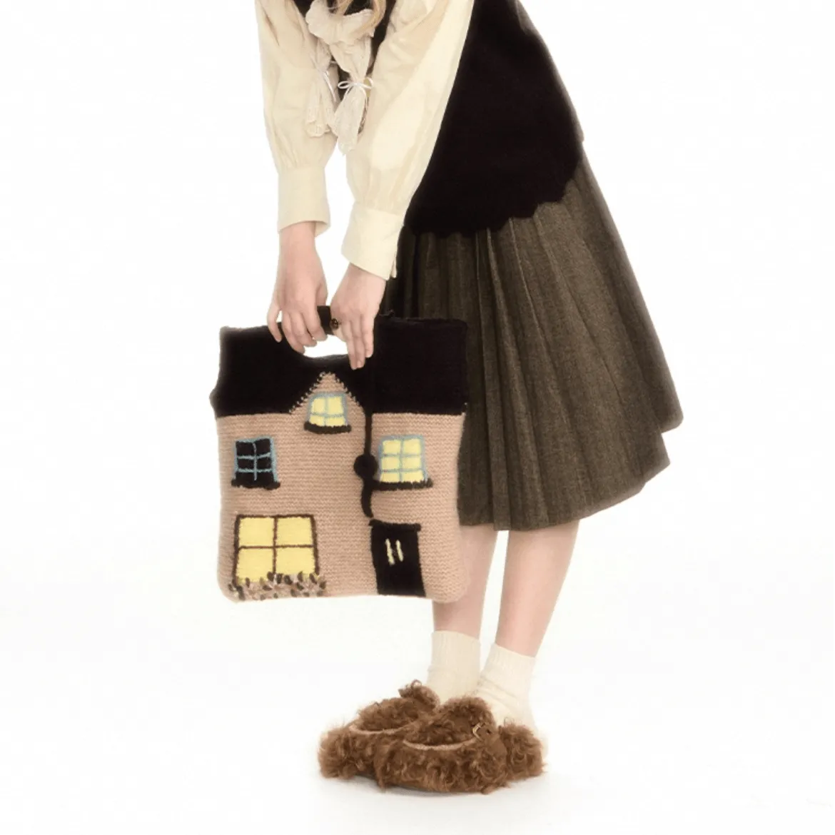 Handmade Cottage Knitted Tote Bag