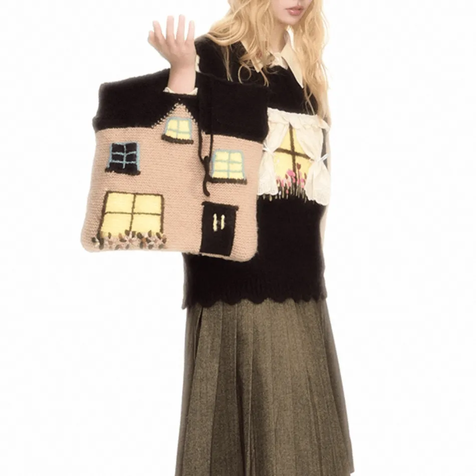 Handmade Cottage Knitted Tote Bag
