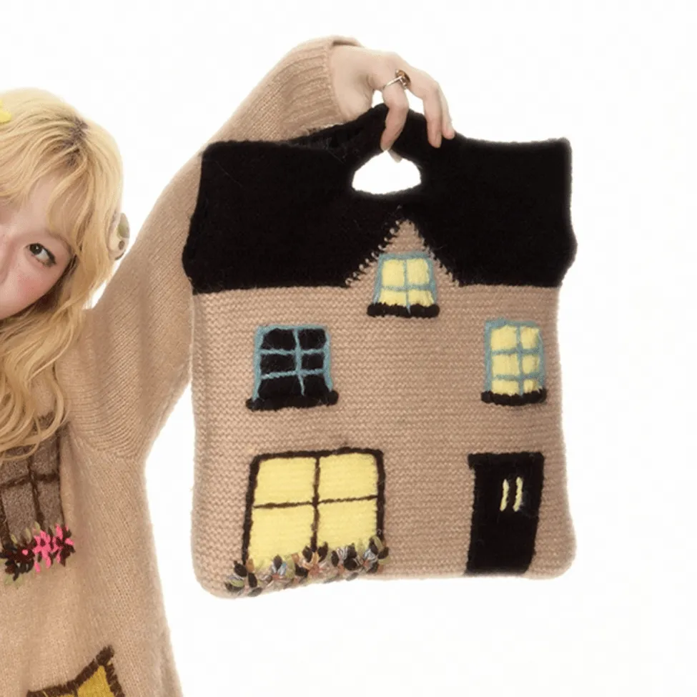 Handmade Cottage Knitted Tote Bag