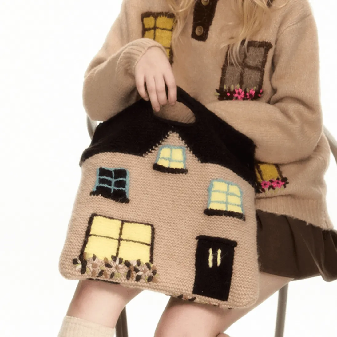 Handmade Cottage Knitted Tote Bag