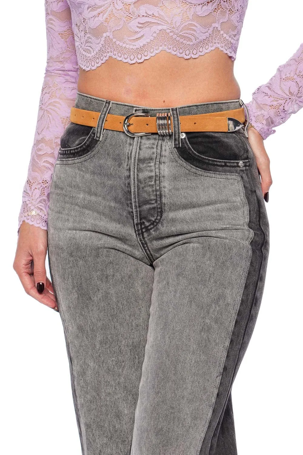 Hollyhock Caramel Suede Leather Belt