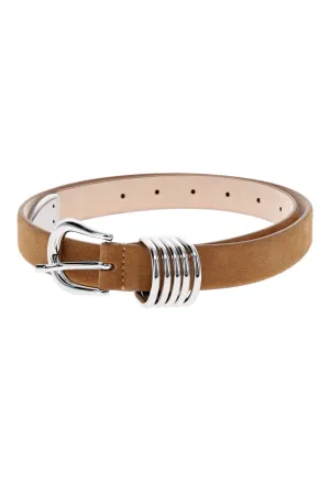 Hollyhock Caramel Suede Leather Belt