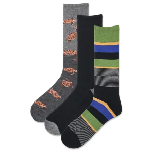 HOTSOX Men's Turtles Half-Cushion Crew Sock 3 Pair Pack
