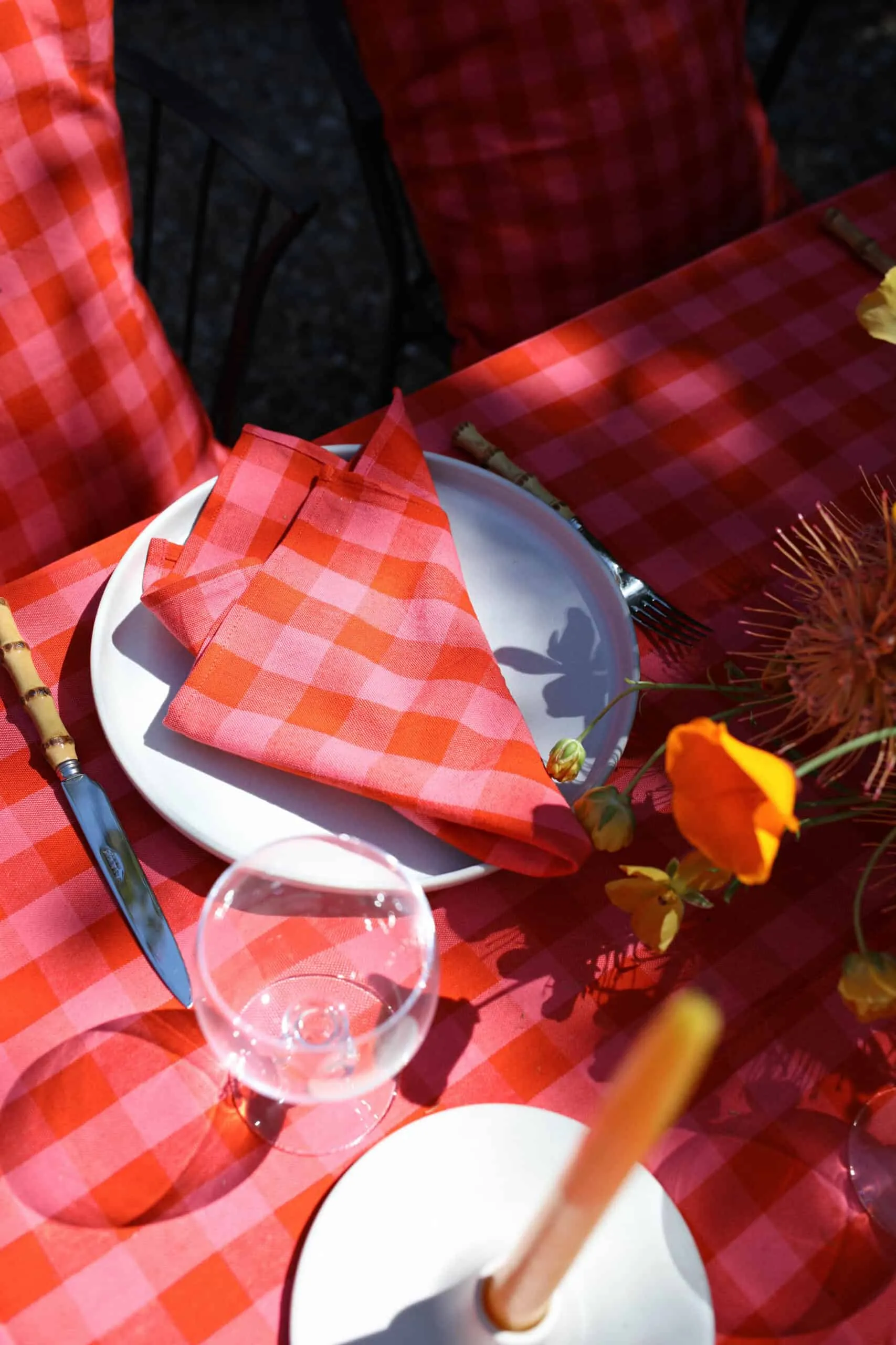 HTH Woven Napkin Set- Guava Gingham
