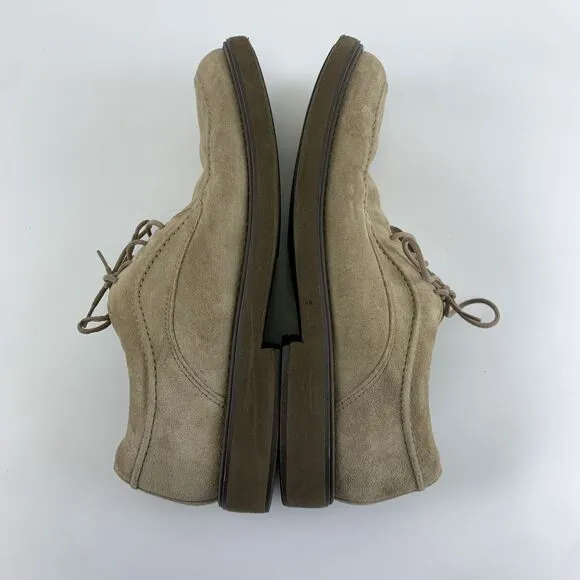 Hush Puppies Taupe Suede Moc Toe Oxford Lace Up Cushioned Comfort Mens Size 12
