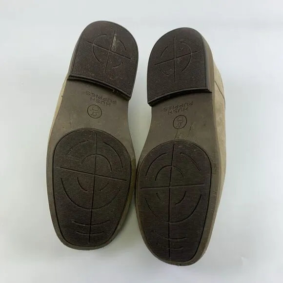 Hush Puppies Taupe Suede Moc Toe Oxford Lace Up Cushioned Comfort Mens Size 12