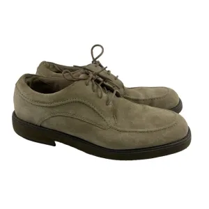 Hush Puppies Taupe Suede Moc Toe Oxford Lace Up Cushioned Comfort Mens Size 12