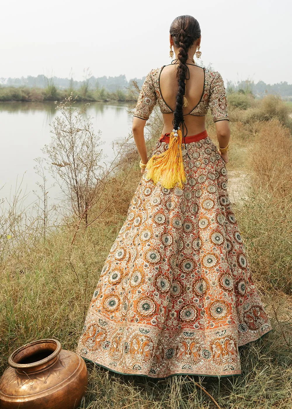 Indian Bridal Ghaghra Choli in Stylish Design for Wedding #J4301