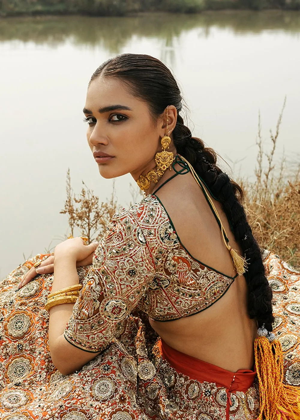 Indian Bridal Ghaghra Choli in Stylish Design for Wedding #J4301