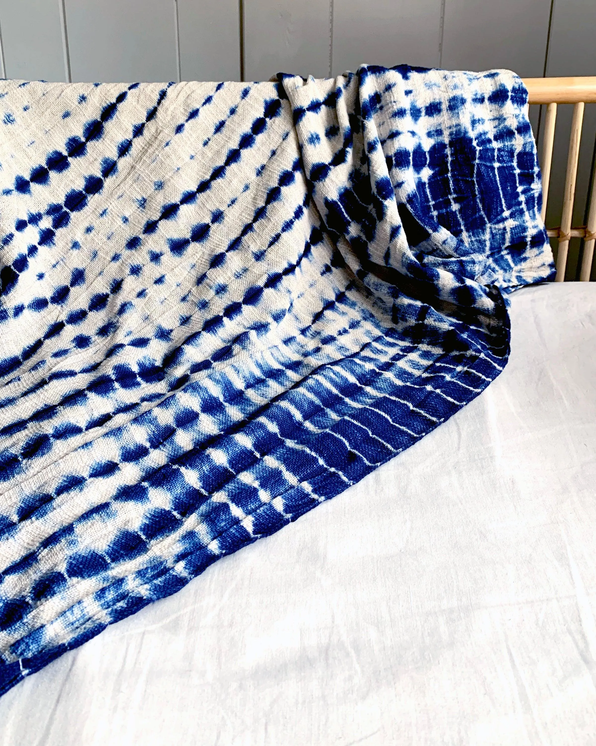 indigo shibori throw