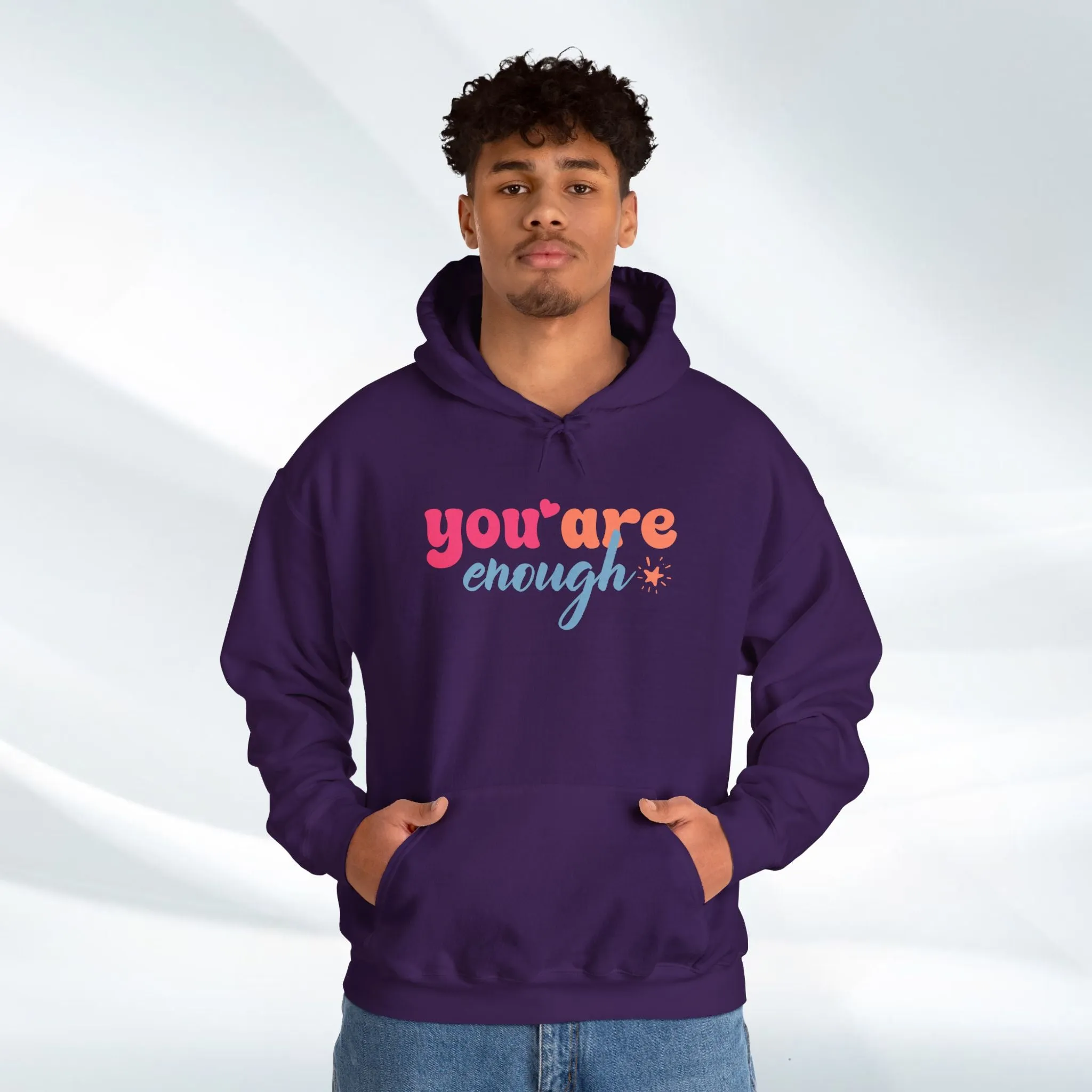 Inspirational Unisex Hoodie - 'You Are Enough' Motivational Sweatshirt for Self-Love & Positivity