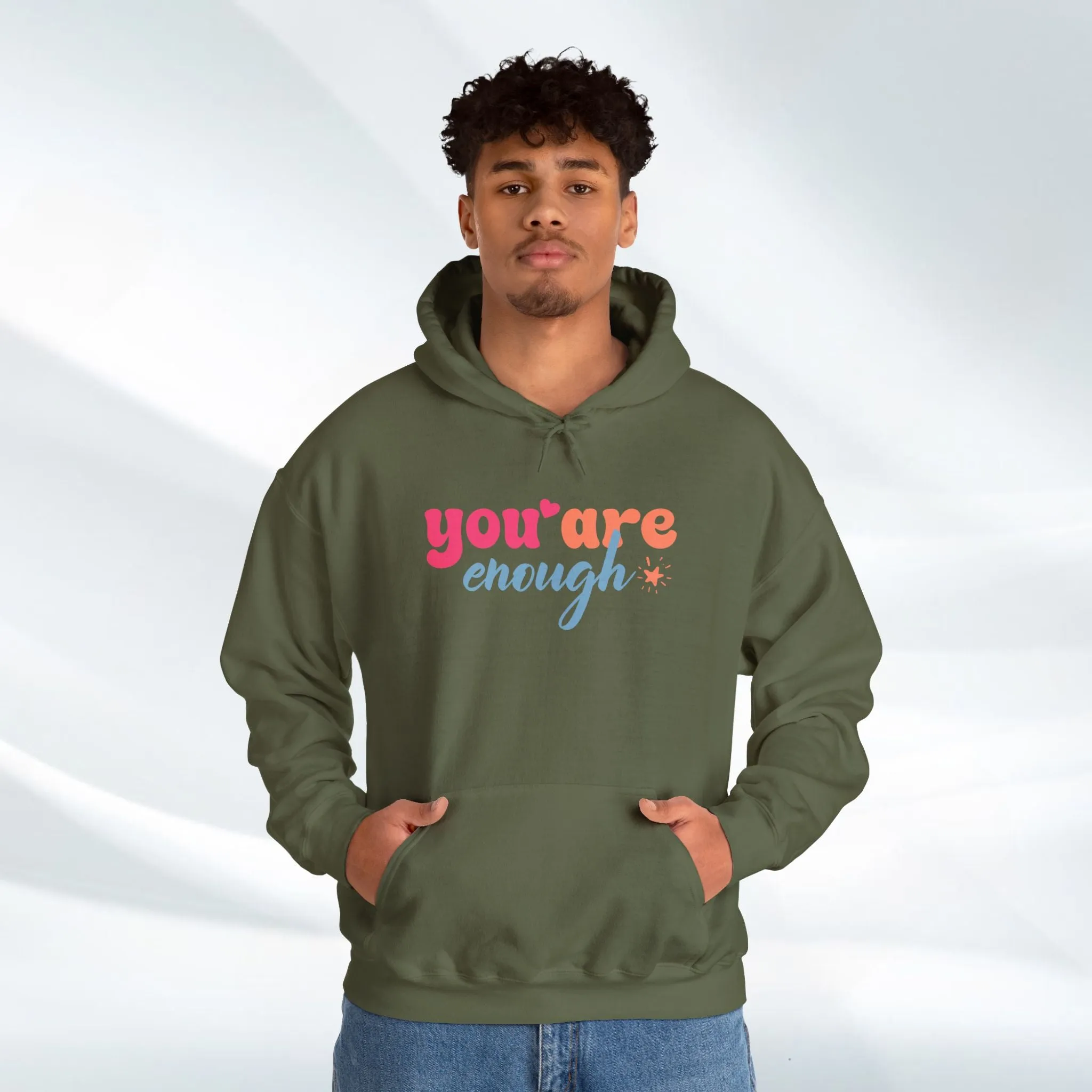Inspirational Unisex Hoodie - 'You Are Enough' Motivational Sweatshirt for Self-Love & Positivity
