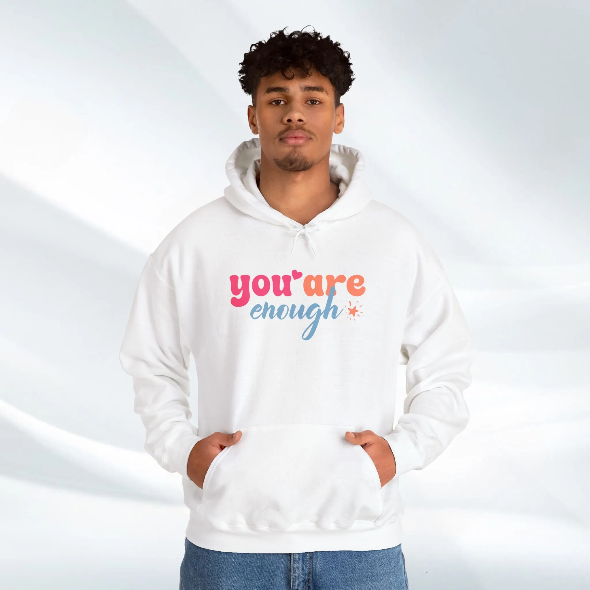 Inspirational Unisex Hoodie - 'You Are Enough' Motivational Sweatshirt for Self-Love & Positivity