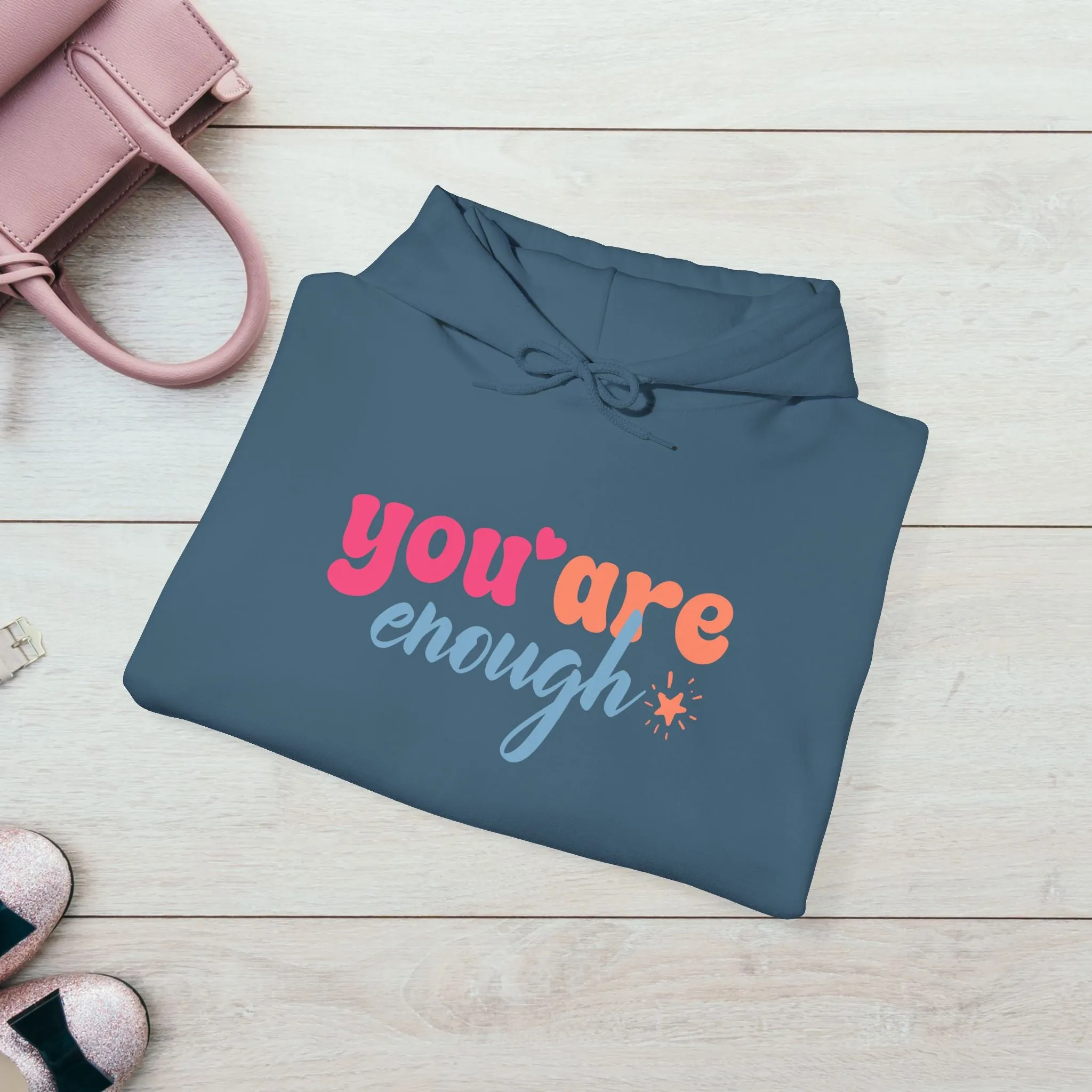 Inspirational Unisex Hoodie - 'You Are Enough' Motivational Sweatshirt for Self-Love & Positivity