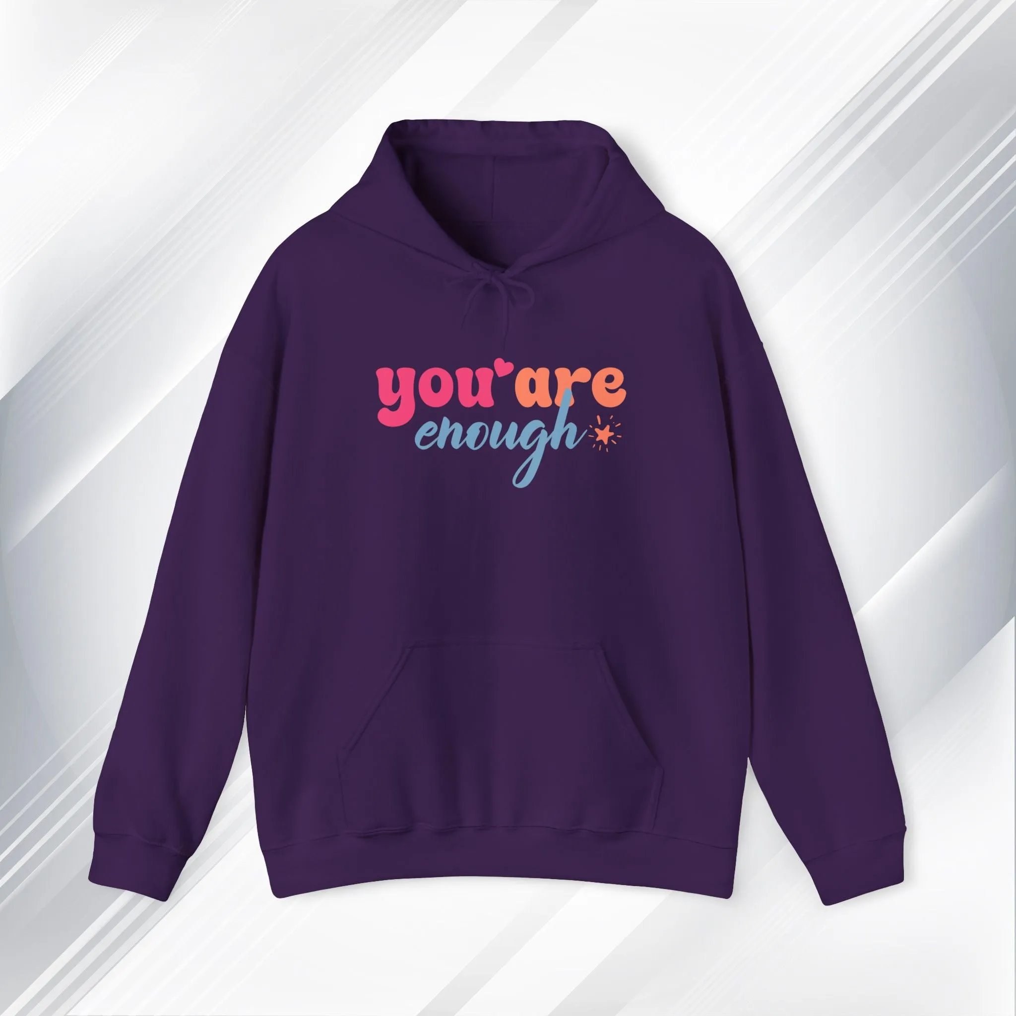 Inspirational Unisex Hoodie - 'You Are Enough' Motivational Sweatshirt for Self-Love & Positivity