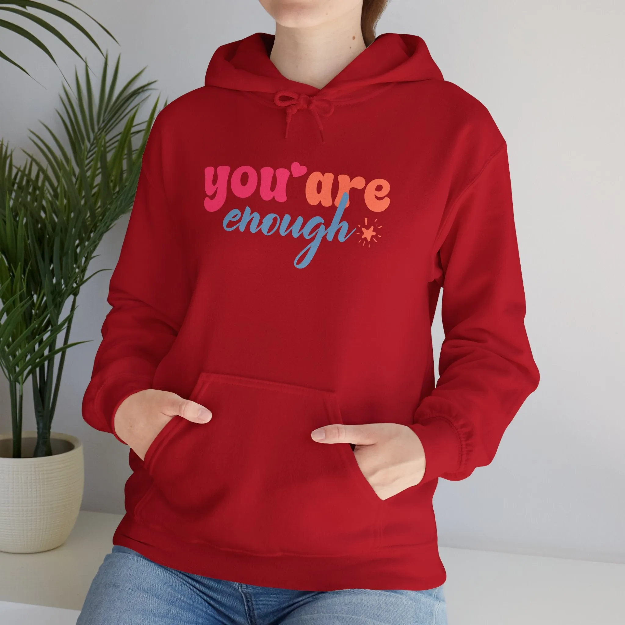 Inspirational Unisex Hoodie - 'You Are Enough' Motivational Sweatshirt for Self-Love & Positivity