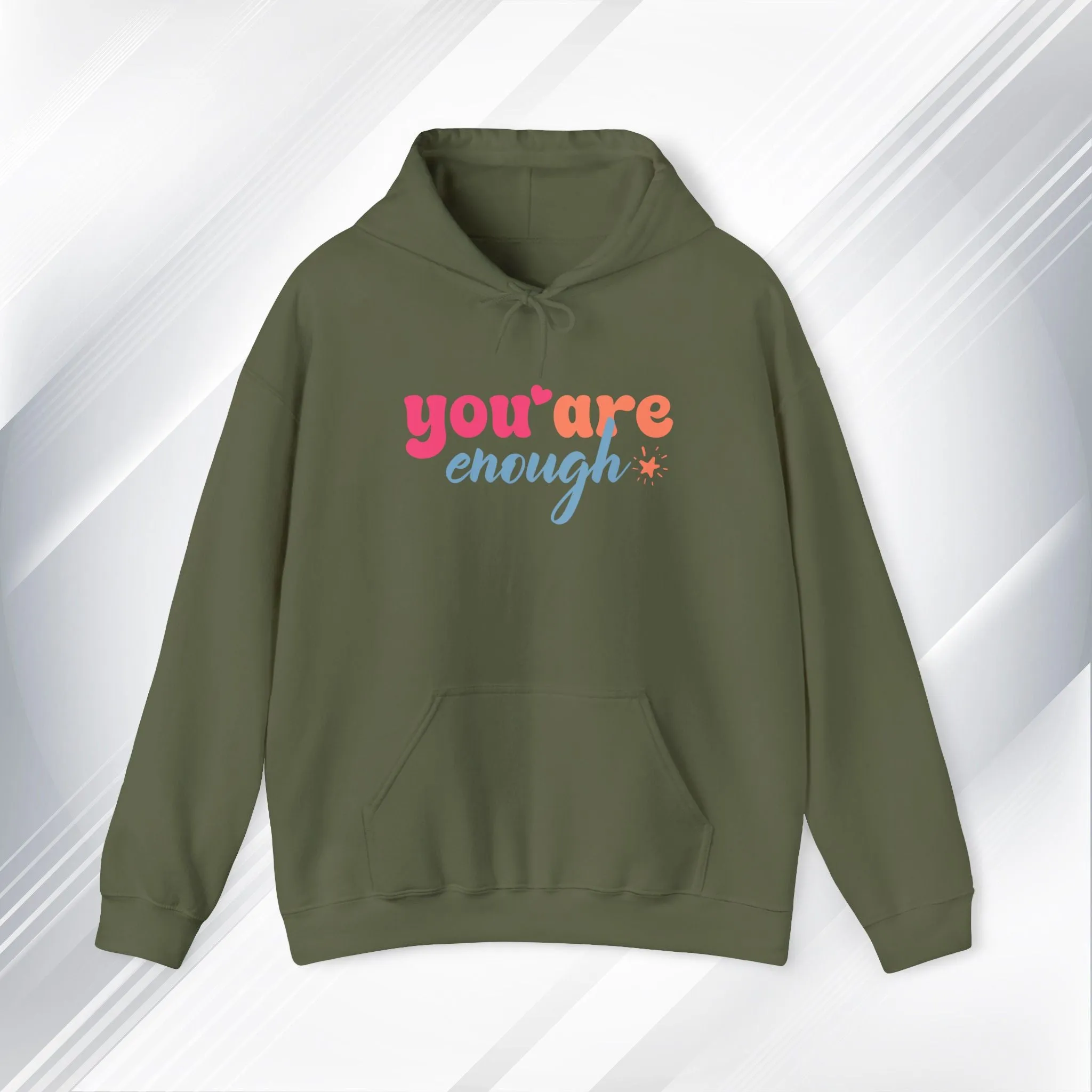 Inspirational Unisex Hoodie - 'You Are Enough' Motivational Sweatshirt for Self-Love & Positivity
