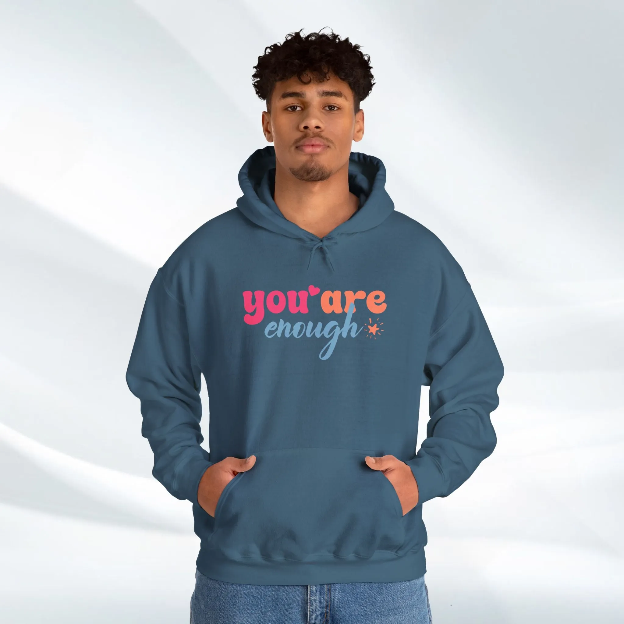 Inspirational Unisex Hoodie - 'You Are Enough' Motivational Sweatshirt for Self-Love & Positivity