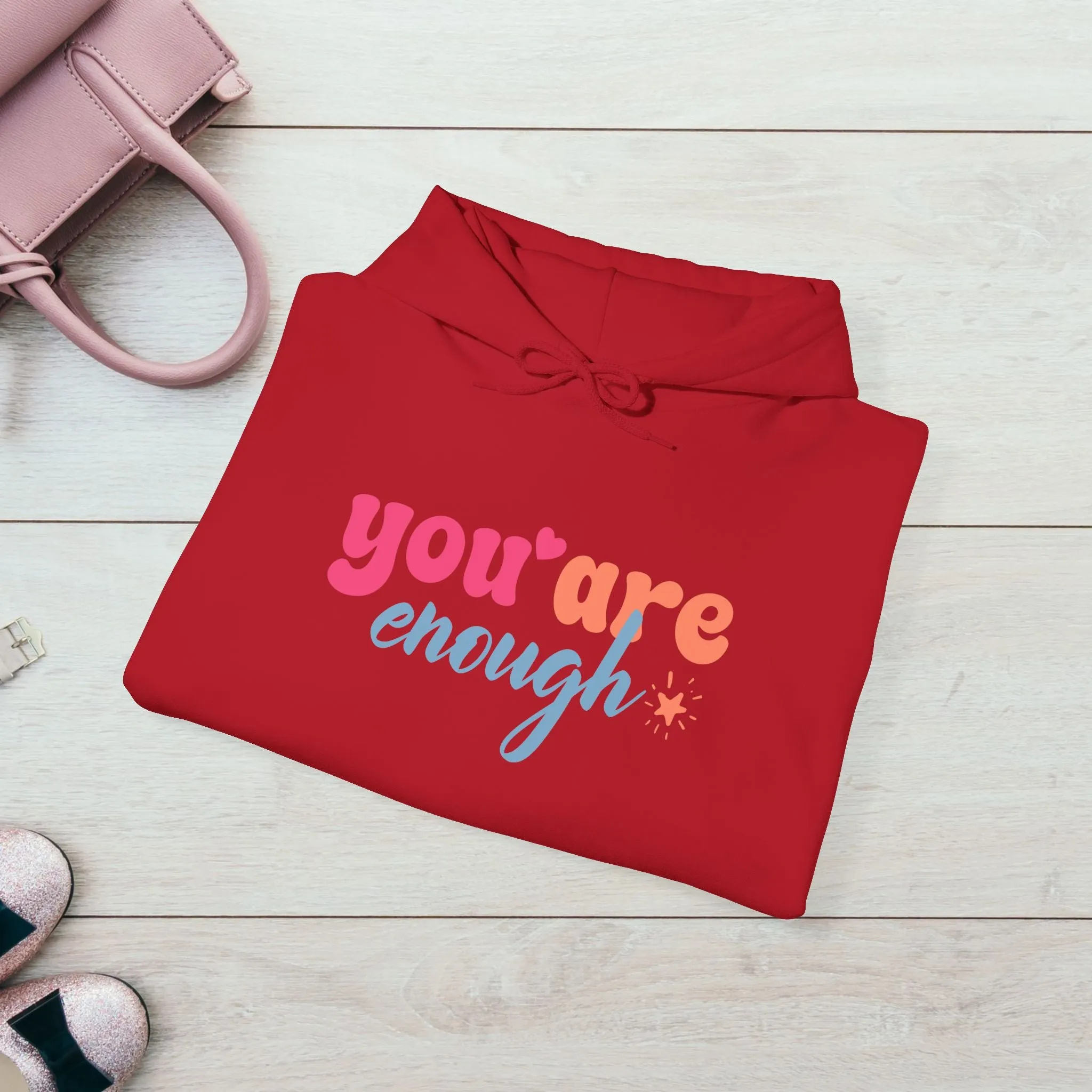 Inspirational Unisex Hoodie - 'You Are Enough' Motivational Sweatshirt for Self-Love & Positivity