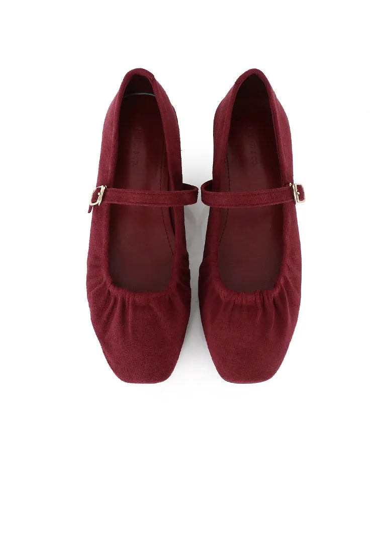Iris Mary Jane Ballerina & Flats (Maroon)