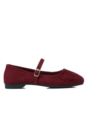 Iris Mary Jane Ballerina & Flats (Maroon)