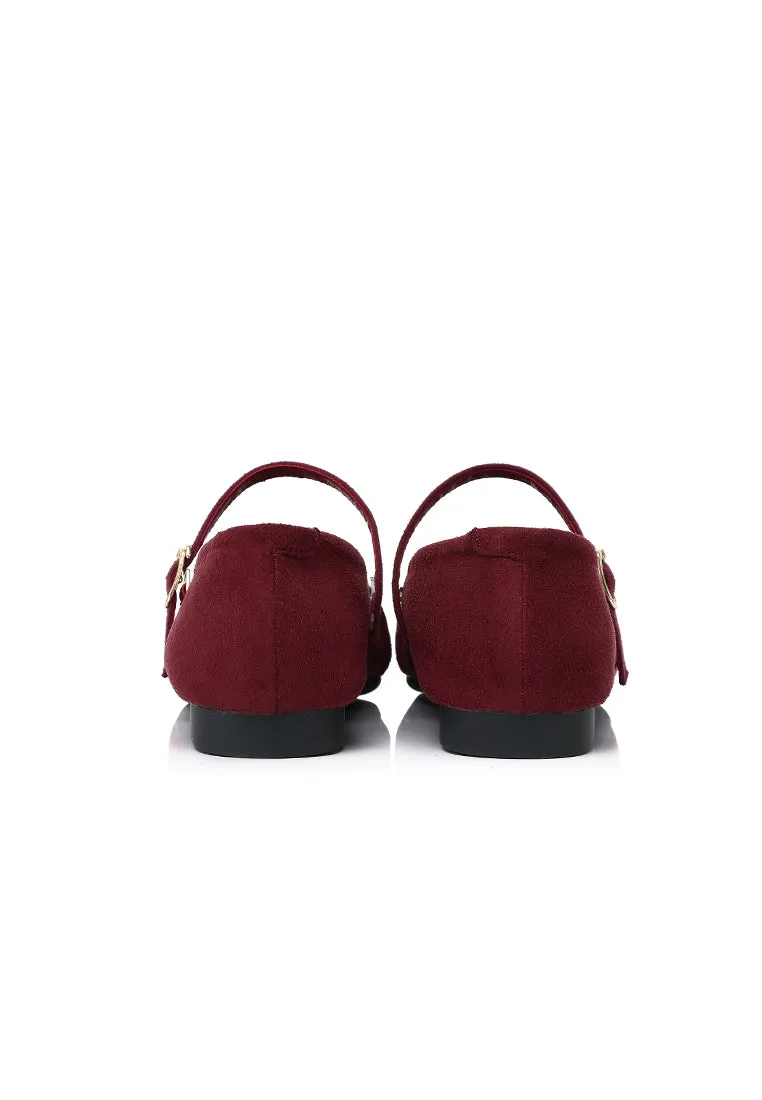 Iris Mary Jane Ballerina & Flats (Maroon)