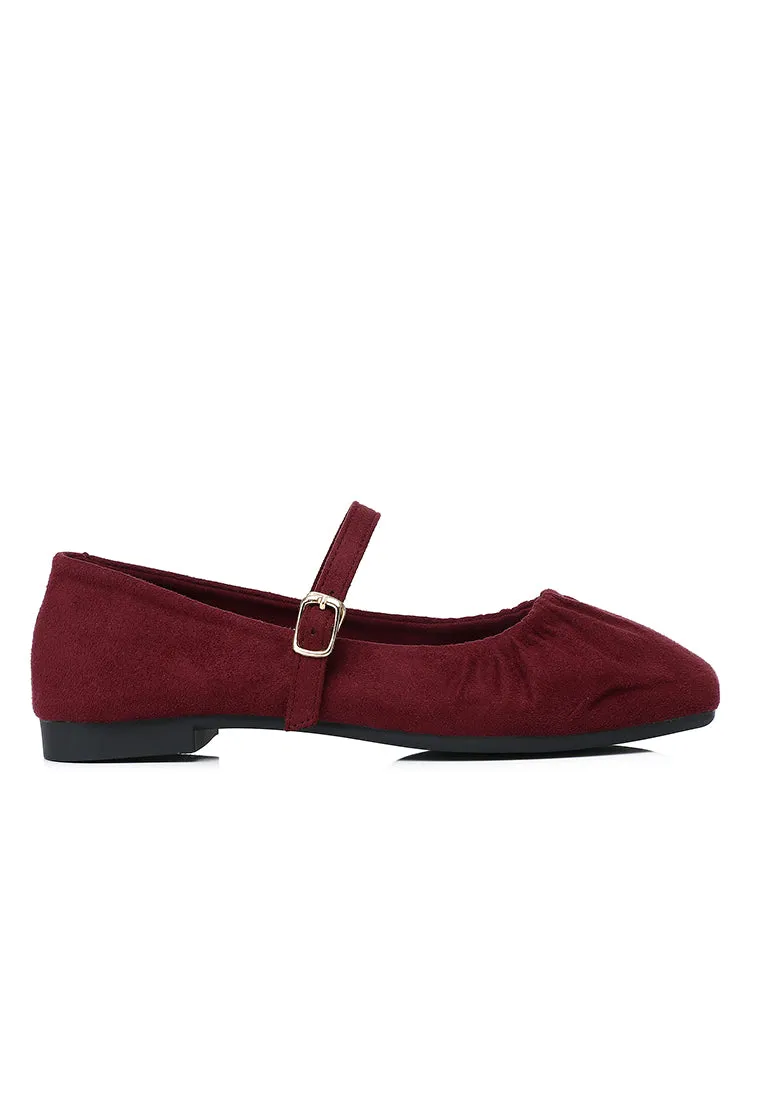 Iris Mary Jane Ballerina & Flats (Maroon)